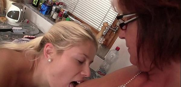  Blonde gf fucking with her BF&039;s pierced mom